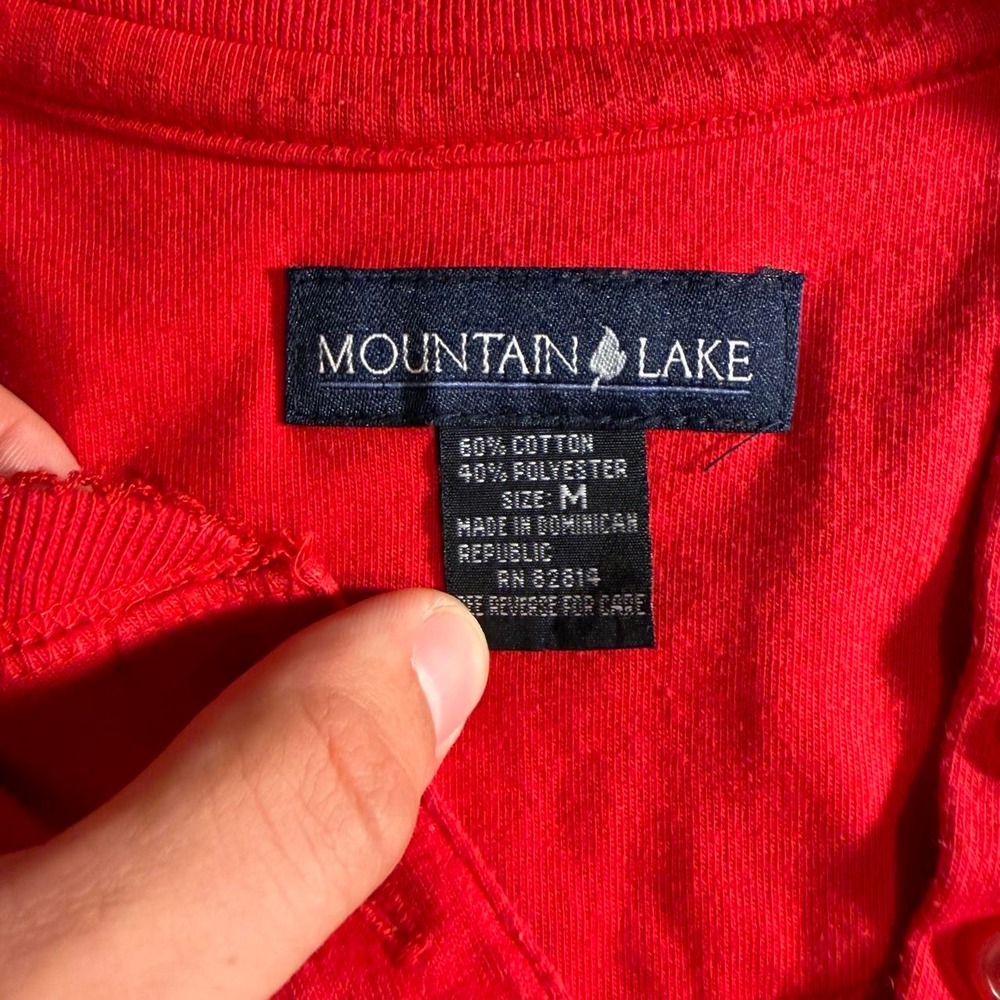 Mountain Lake Red Long Sleeve Henley Shirt Men's Size M Casual Basic‎ - Picture 2 of 5